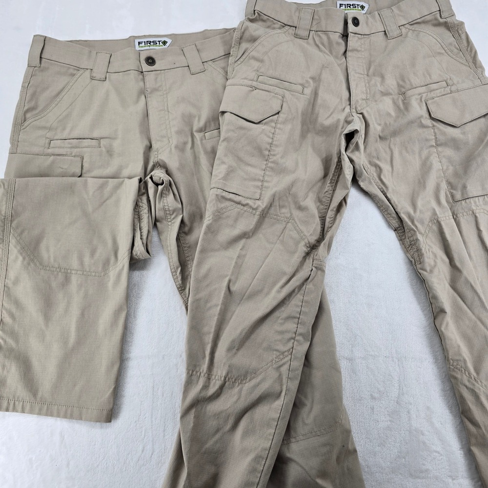 First Tactical Pants Mens 34x30 Cargo Tan Ripstop Workwear Outdoor Bundle Lot 2